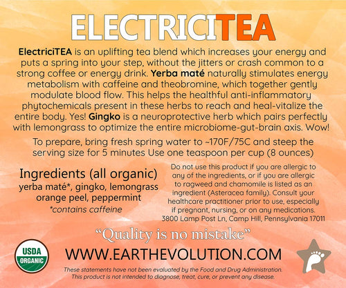 ElectriciTEA 4 oz Herbal Tea Blend for Energy, Focus, and Joy