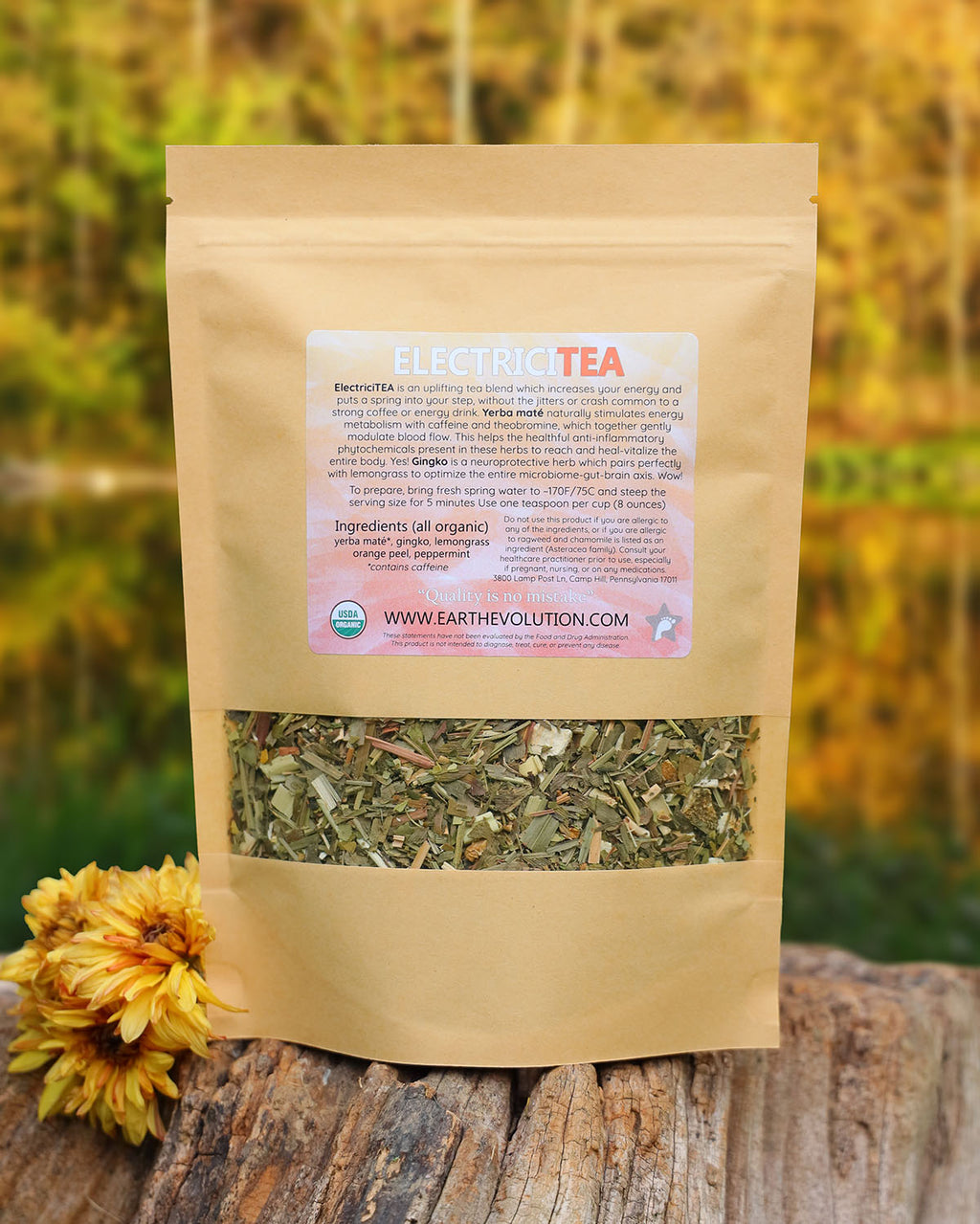 ElectriciTEA 4 oz Herbal Tea Blend for Energy, Focus, and Joy