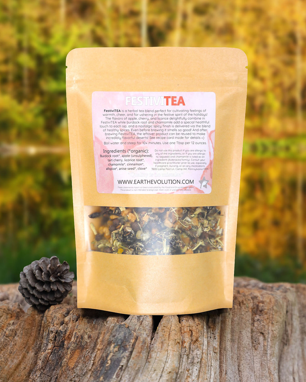 FestiviTEA 6 oz Herbal Mulled Tea Blend for Cheer and Cozy Feelings