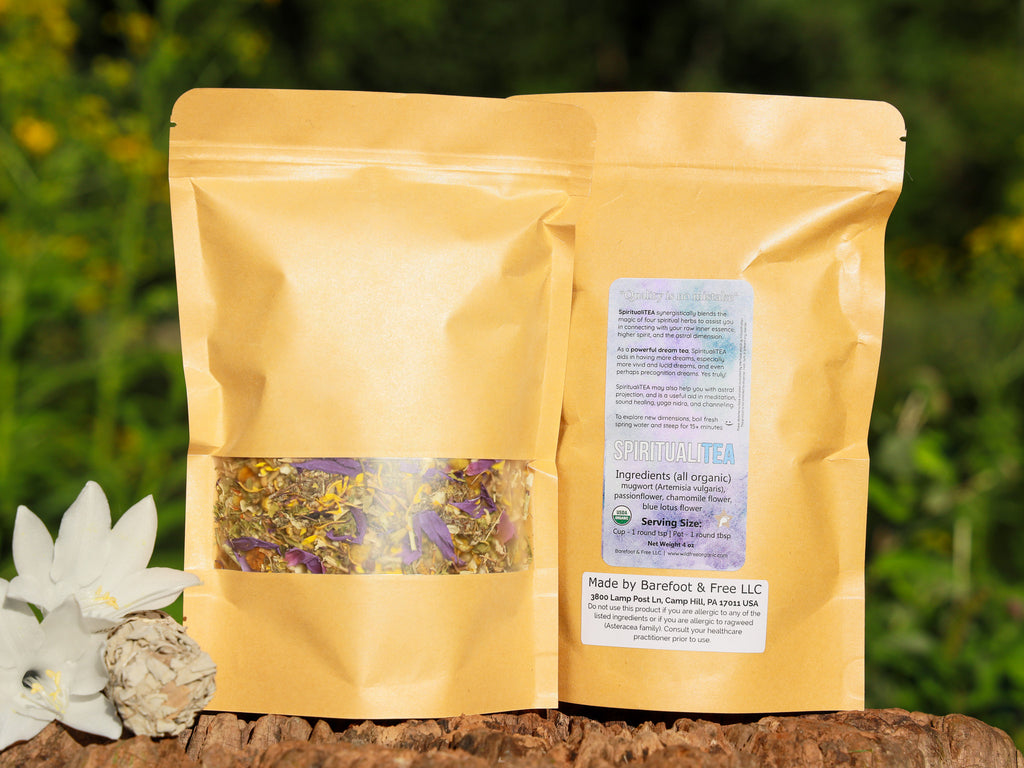 SpiritualiTEA 4 oz Organic Herbal Tea Blend for Sleep, Dreams, Meditation, and Astral Travel
