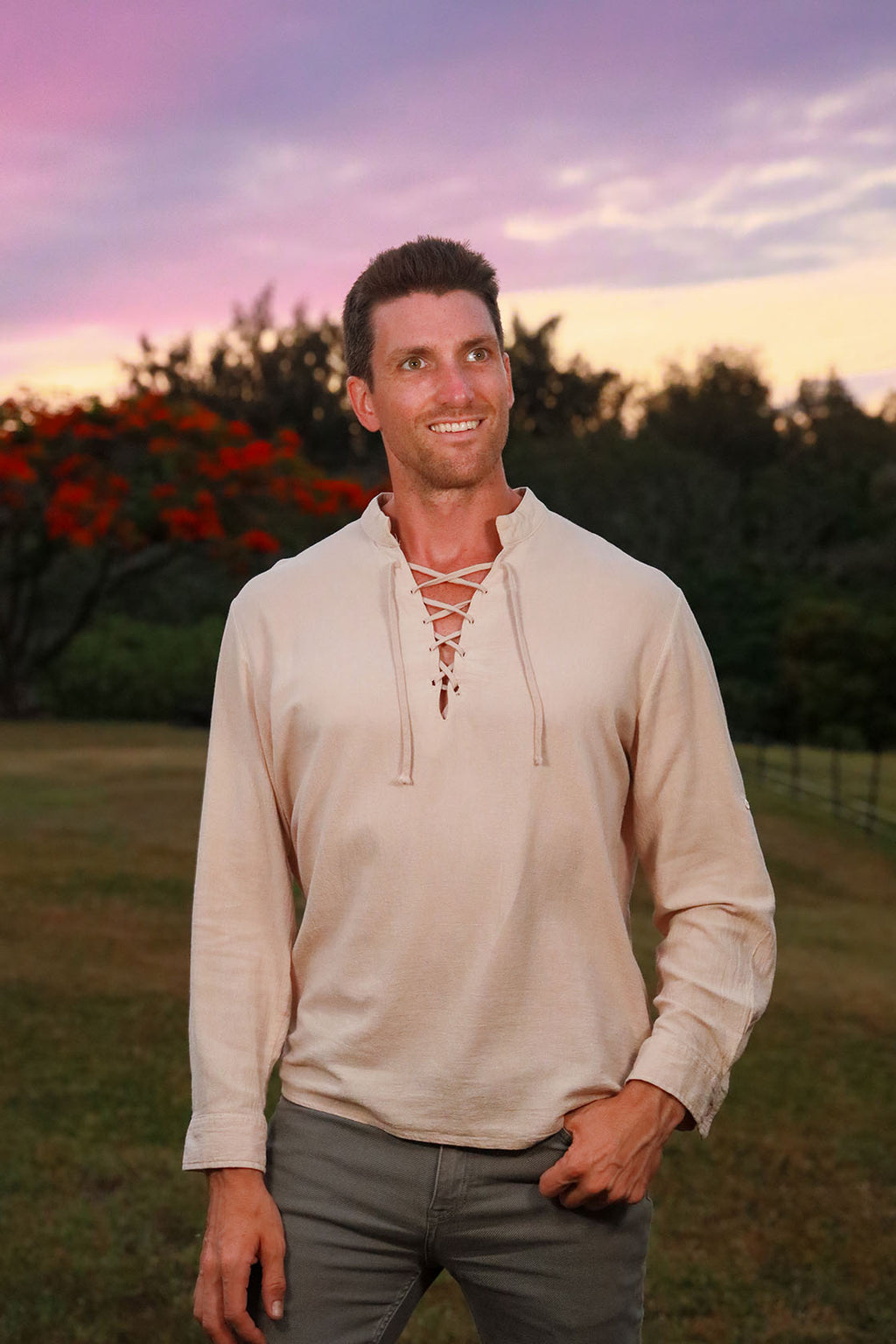 The Pahoa Shirt! Fair Trade 100% Natural Linen/Cotton Blend