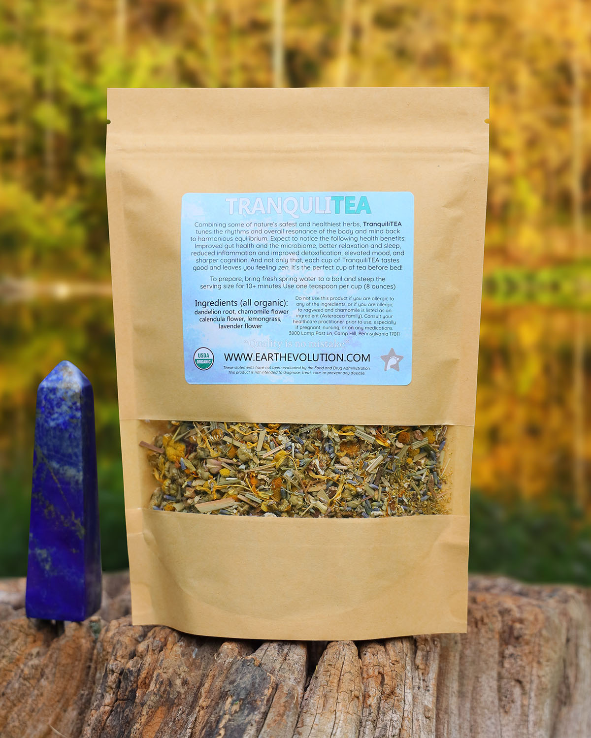 TranquiliTEA 4 oz Herbal Tea Blend for Gut Health, Calm, and Relaxation
