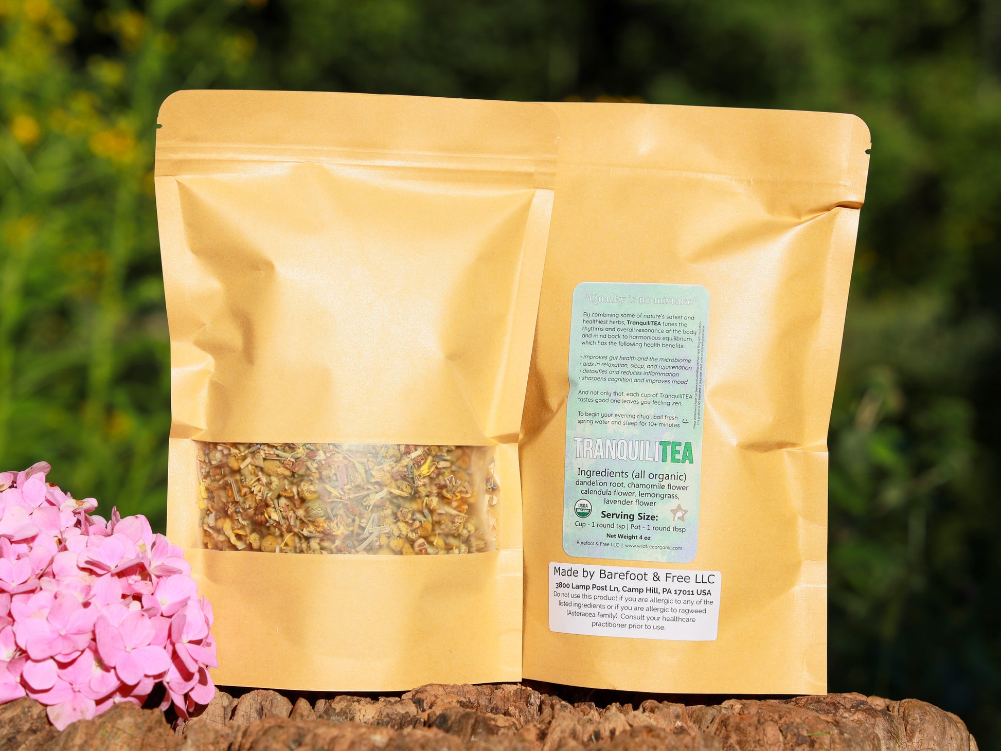 TranquiliTEA 4 oz Herbal Tea Blend for Gut Health, Calm, and Relaxation