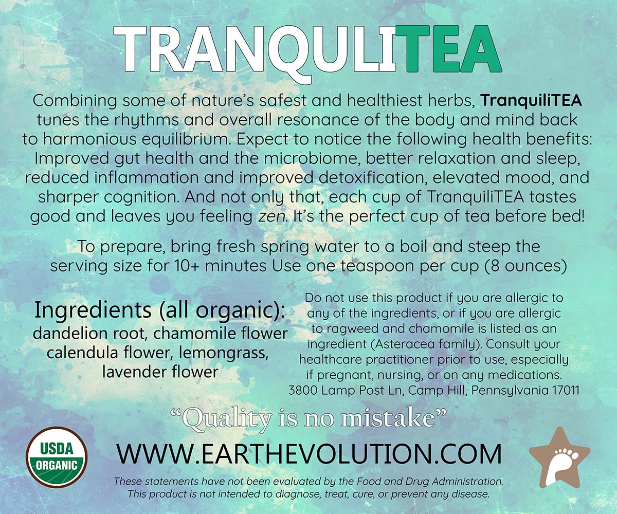 TranquiliTEA 4 oz Herbal Tea Blend for Gut Health, Calm, and Relaxation