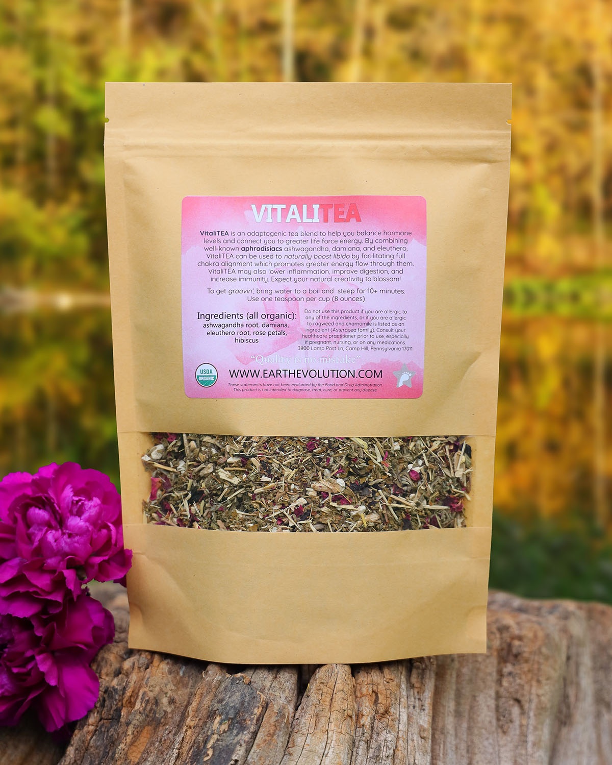 VitaliTEA 4 oz Organic Herbal Tea Blend for Life Force Energy