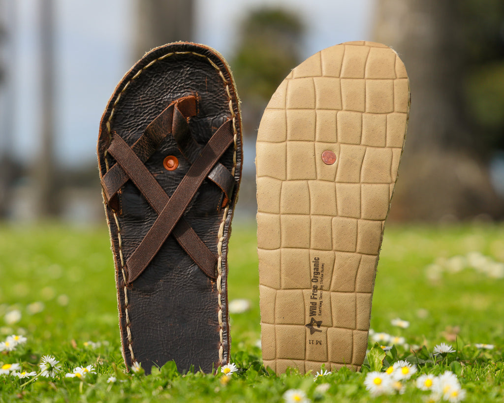 Men's - GAIA Earthing Sandals - all natural with K1 copper plug