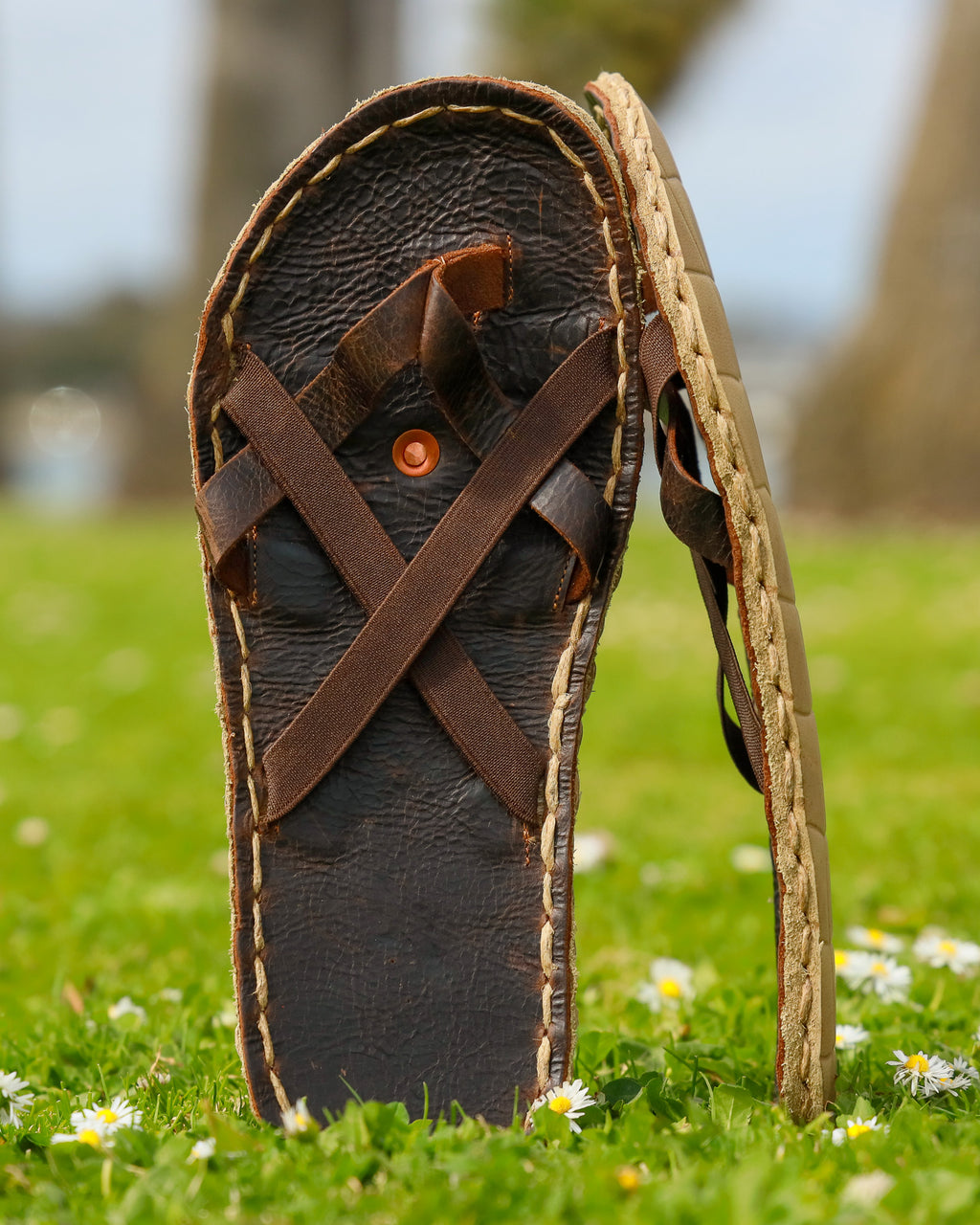 Men's - GAIA Earthing Sandals - all natural with K1 copper plug